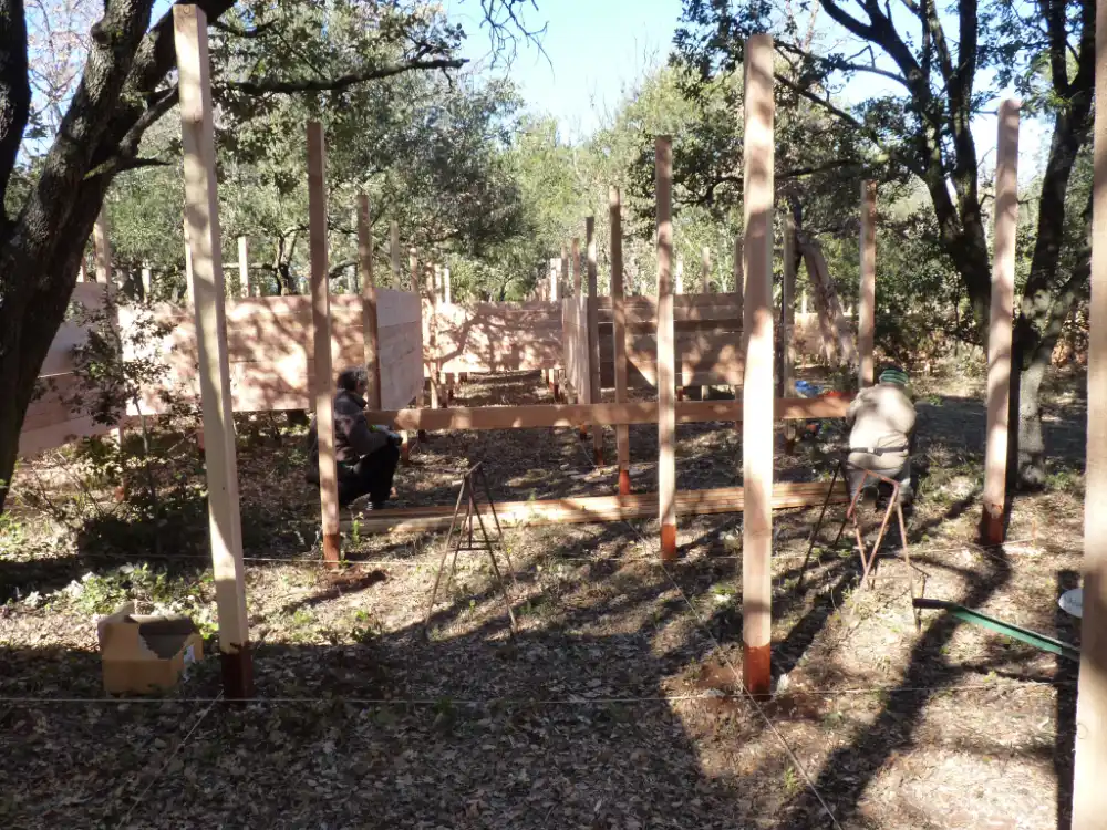 debut de construction du labyrinthes de la fôret enchantee